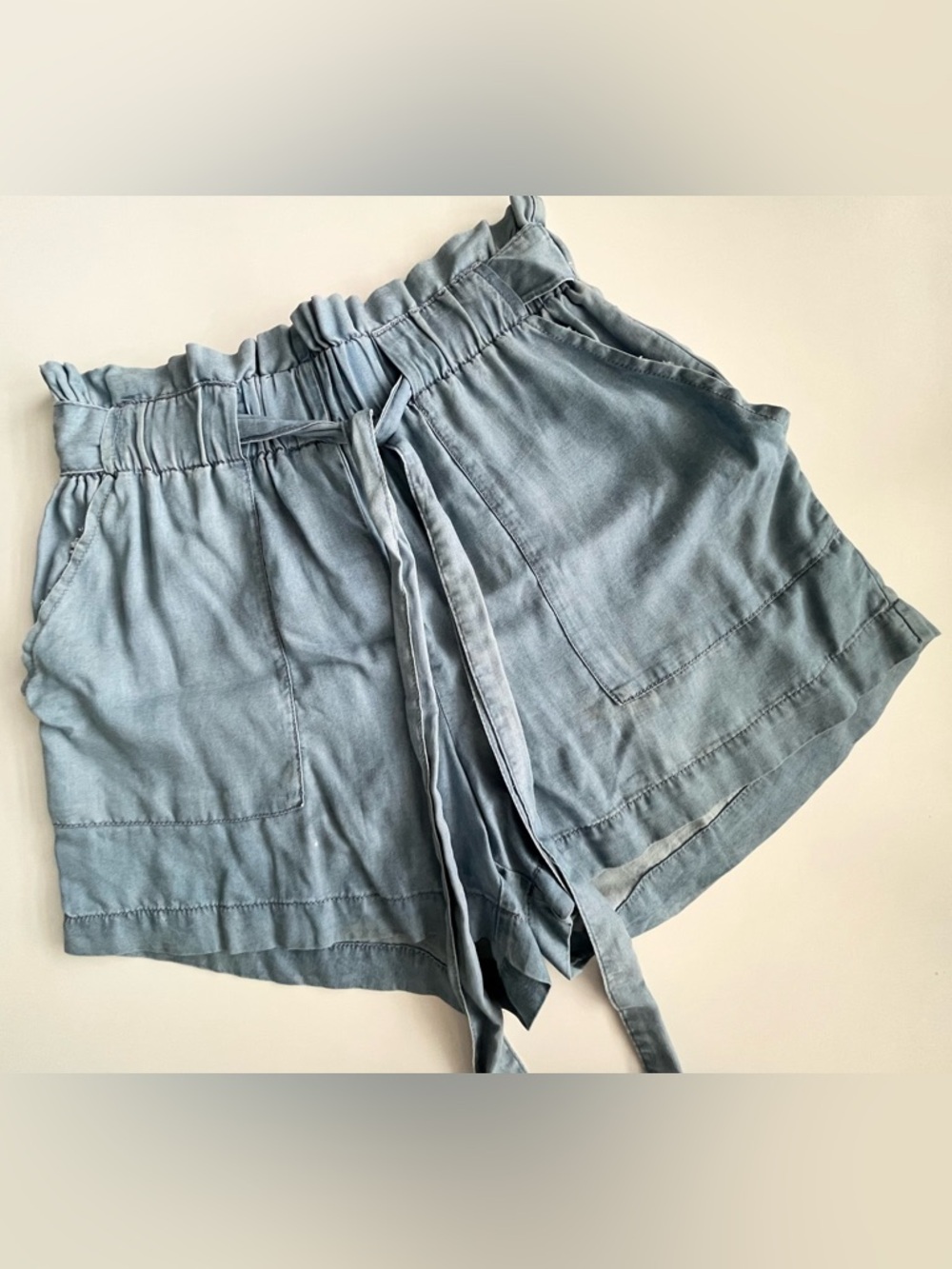 High-Waist Paper Bag Shorts